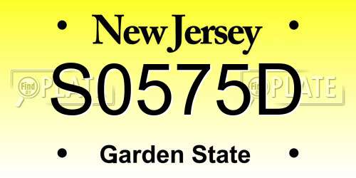 S0575D New Jersey License Plate