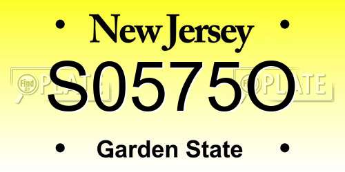 S0575O New Jersey License Plate