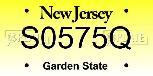 S0575Q New Jersey License Plate
