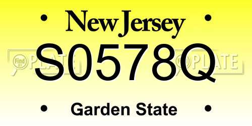 S0578Q New Jersey License Plate