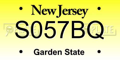 S057BQ New Jersey License Plate