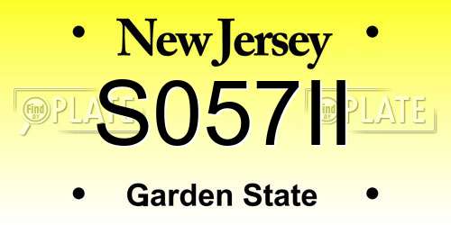 S057II New Jersey License Plate