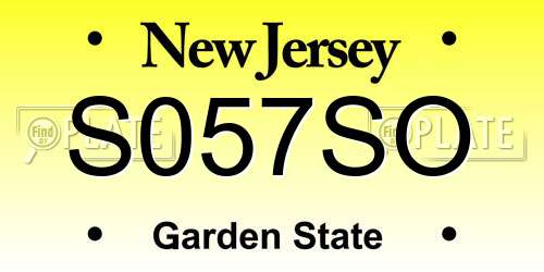 S057SO New Jersey License Plate