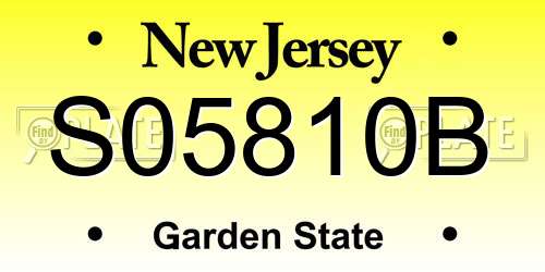 S05810B New Jersey License Plate