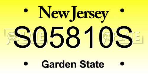 S05810S New Jersey License Plate