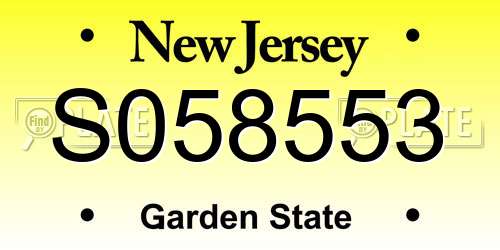 S058553 New Jersey License Plate