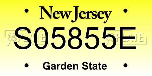 S05855E New Jersey License Plate