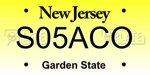 S05ACO New Jersey License Plate