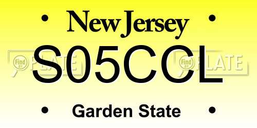S05CCL New Jersey License Plate