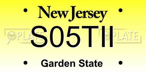 S05TII New Jersey License Plate