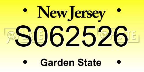 S062526 New Jersey License Plate