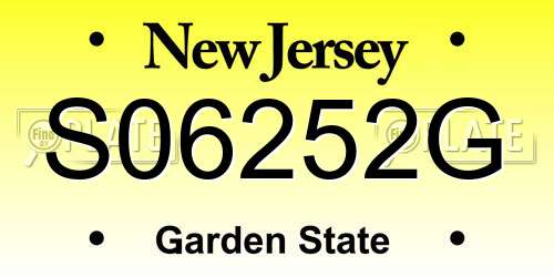 S06252G New Jersey License Plate