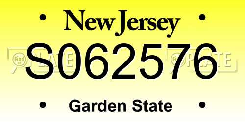 S062576 New Jersey License Plate