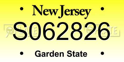 S062826 New Jersey License Plate