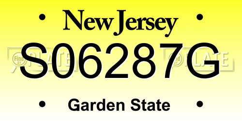 S06287G New Jersey License Plate