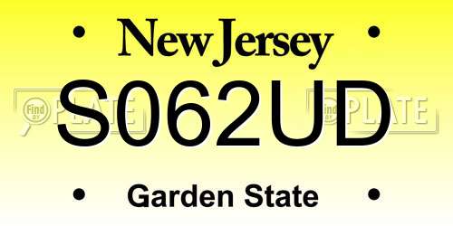 S062UD New Jersey License Plate