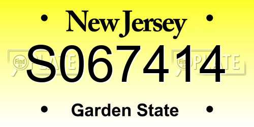 S067414 New Jersey License Plate