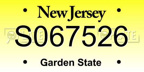 S067526 New Jersey License Plate