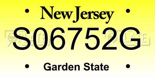 S06752G New Jersey License Plate
