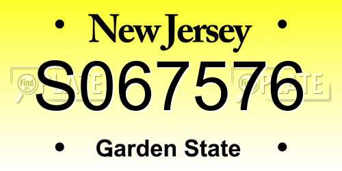 S067576 New Jersey License Plate