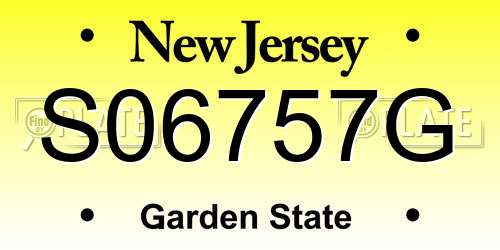 S06757G New Jersey License Plate