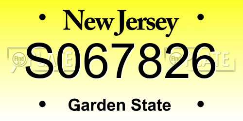 S067826 New Jersey License Plate