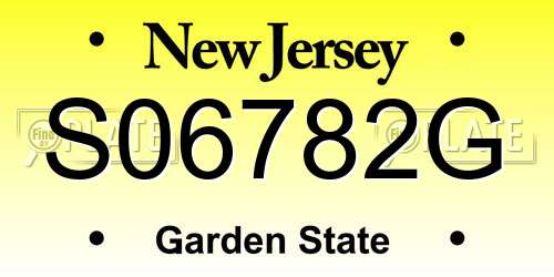 S06782G New Jersey License Plate