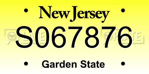 S067876 New Jersey License Plate