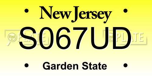 S067UD New Jersey License Plate