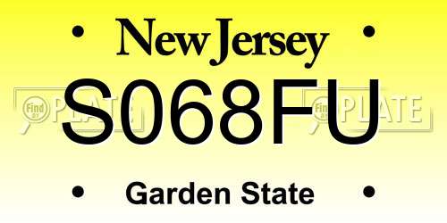 S068FU New Jersey License Plate