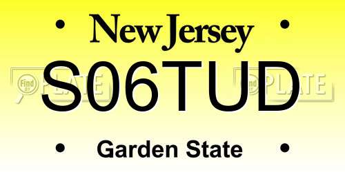 S06TUD New Jersey License Plate