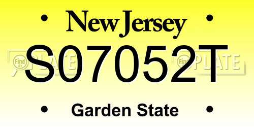 S07052T New Jersey License Plate
