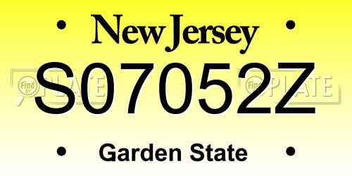 S07052Z New Jersey License Plate