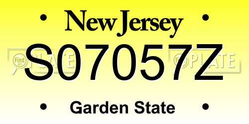 S07057Z New Jersey License Plate