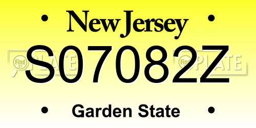 S07082Z New Jersey License Plate