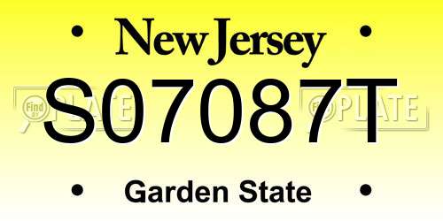 S07087T New Jersey License Plate