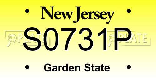 S0731P New Jersey License Plate