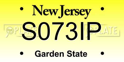S073IP New Jersey License Plate
