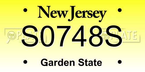 S0748S New Jersey License Plate