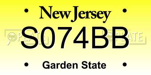 S074BB New Jersey License Plate
