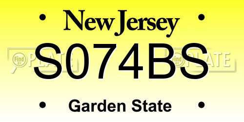 S074BS New Jersey License Plate
