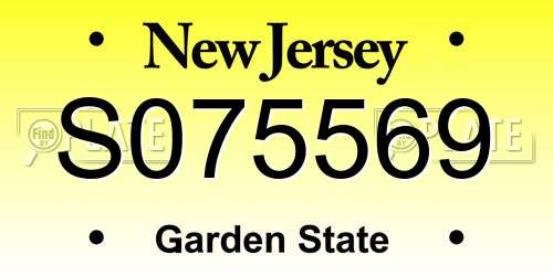 S075569 New Jersey License Plate