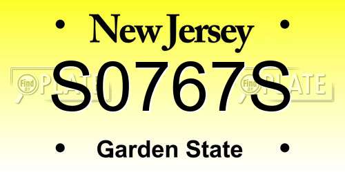 S0767S New Jersey License Plate