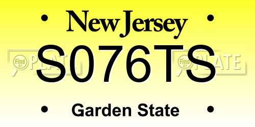 S076TS New Jersey License Plate