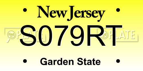 S079RT New Jersey License Plate
