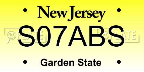 S07ABS New Jersey License Plate