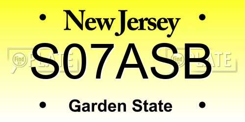 S07ASB New Jersey License Plate