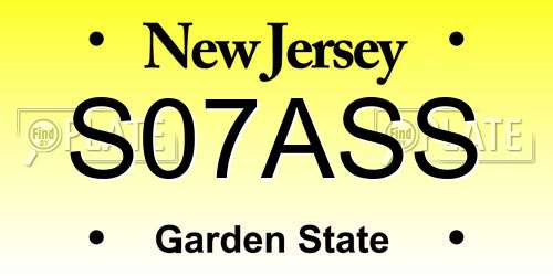 S07ASS New Jersey License Plate