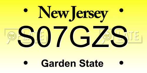 S07GZS New Jersey License Plate