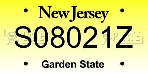 S08021Z New Jersey License Plate